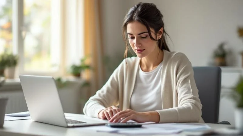 Frau mit IHK-Abschlussunterlagen in einem hellen Büro in Ludwigshafen