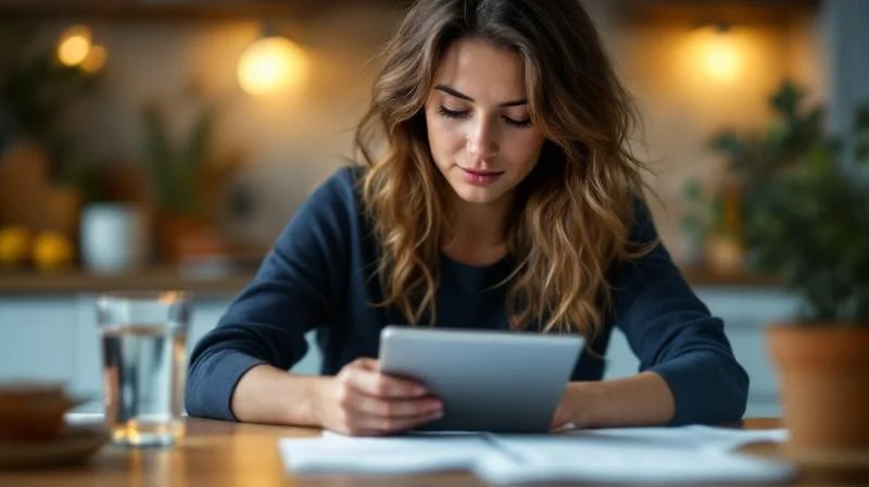 Berufstätige Frau lernt abends am Laptop für den Wirtschaftsfachwirt in Ludwigshafen